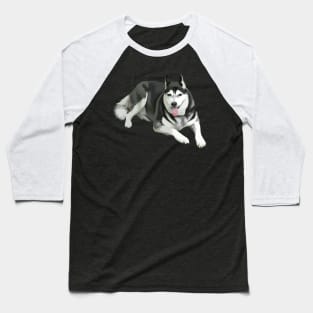 husky dog vector art Baseball T-Shirt